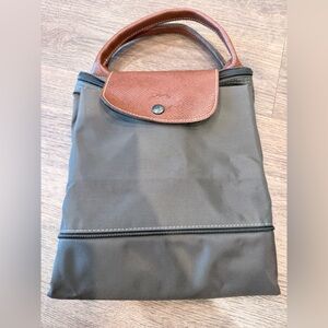 Longchamps Mocha/Brown Le Pliage Original Expandable Travel Nylon Weekender bag